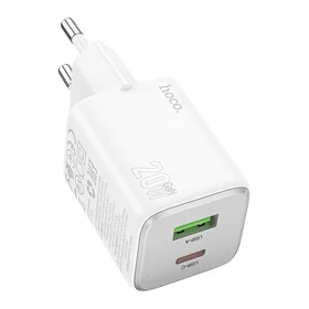 Įkroviklis Hoco N41 20W GaN USB-A/USB-C baltas