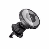 Belaidis automobilinis įkroviklis-laikiklis XO (CX025) (15W) tvirtinamas ant ventiliacijos grotelių juodas