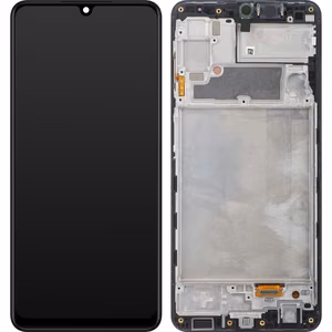Ekranas Samsung A225 A22 4G su lietimui jautriu stikliuku ir rėmeliu originalus Black (service pack)