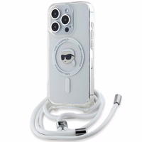 Karl Lagerfeld Crossbody IML Karl Head Magnetinis dėklas telefonui iPhone 15 Pro Max - permatomas