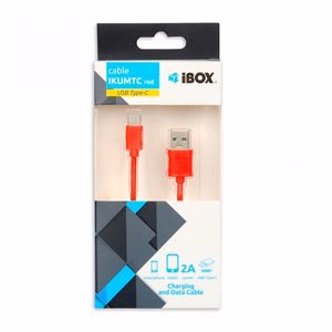 I-BOX USB 2.0 TYPE C laidas, 2A 1M raudonas
