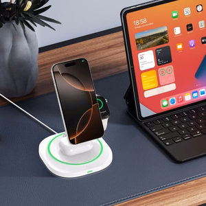 "Tech-Protect QI15W-A46 3in1" magnetinis indukcinis įkroviklis "MagSafe" - baltas