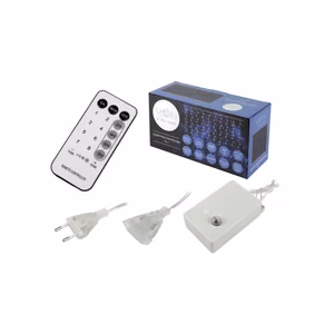 MOON Light curtain 240 LED, 2x3 m, 8 functions, 230 V, remote-controlled, warm baltas light
