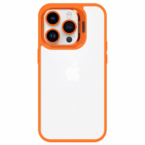 Tel Protect Dėklas telefonui su stovu + kameros stiklas Iphone 15 Pro oranžinė