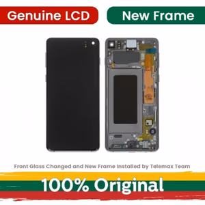 LCD ekranas suderinamas su Samsung G973 S10 su rėmeliu / Prism White / (Atnaujintas: Telemax)