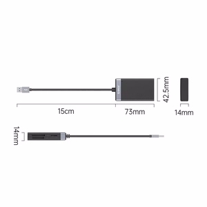 Orico CL4D-A3 atminties kortelių skaitytuvas USB-A 3.0, SD / microSD / CF / MS, 5 Gbps – juodas su sidabro spalva