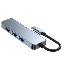 HUB Tech-Protect V1 4in1 USB-C - 3x USB-A 2.0 / USB-A 3.0 - pilkas
