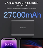 Išorinė baterija Choetech B635BK USB-A / USB-C 22,5W 27000mAh (juoda)