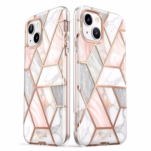 Supcase Cosmo dėklas telefonui iPhone 14 Plus - rožinės marmuro spalvos