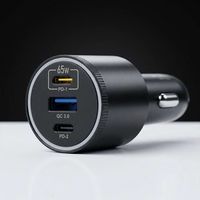 Blavec Automobilinis įkroviklis BS-06D-C Trip - USB + 2xType C - QC 3.0 18W PD 65W su Type C to Type C (CCBS06DCQ-U2CB) juodas