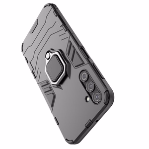 Dėklas telefonui Ring Armor Samsung Galaxy A24 4G su magnetiniu laikikliu ir žiedu - juodas