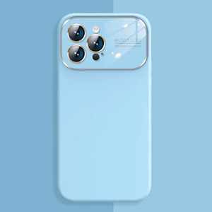 Minkštas silikono objektyvo dėklas Iphone 15 Pro Max - šviesiai mėlyna
