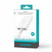 Išorinė baterija Joyroom "JR-PBM01" Balta 20W 10000mAh (Belaidis įkrovimas) + Type-C / Lightning laidas