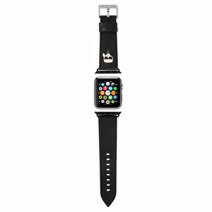 Karl Lagerfeld Ikonik Saffiano Karl Heads dirželis Apple Watch (38 / 40 / 41 mm) - juodas