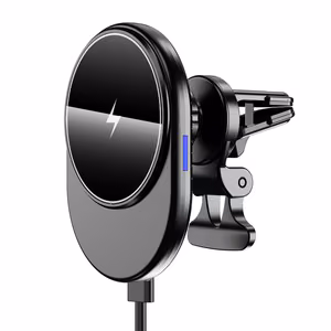 Setty MagSafe car air vent holder with inductive charging oval LED MS black QMUS-K-01