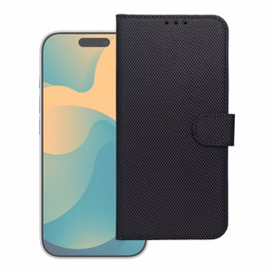 Atverčiamas 4Card RFID dėklas Xiaomi 17 PRO / 18 PRO su apsauga nuo vagysčių, iš technologinio audinio, juodas