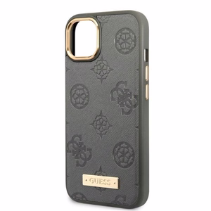 Guess GUHMP13MSAPSTG iPhone 13 6.1" pilkas/pilkas kietas dėklas Peony Logo Plate Magnetinis