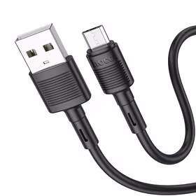 USB kabelis Hoco X83 USB-A to MicroUSB 1.0m juodas