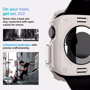 Dėklas SPIGEN RUGGED ARMOR APPLE WATCH 10 (46 MM) smėlio