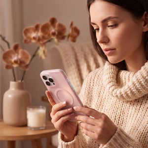 Tecto Shield Mistiq Mag dėklas, skirtas iPhone 15 Pro Max 6,7", rožinis