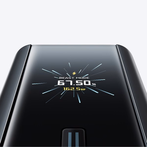 Cuktech PB200U išorinė baterija 20 000 mAh, 210 W, su 2 USB-C ir USB-A jungtimis, TFT ekranu ir 240 W USB-C laidu – juoda