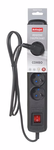 Activejet black power strip with cord ACJ COMBO 5G/3M/BEZP. AUTO/CZ