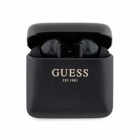 Guess Bluetooth ausinės GUTWSSU20ALEGK TWS + įkrovimo stotelė juodos su atspausdintu logotipu