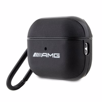 AMG AMAP2SLWK AirPods Pro 2 (2022/2023) dėklas juodas/juodas odinis baltas logotipas