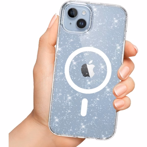 Tech-Protect FlexAir Hybrid Magnetinis iPhone 13/14 dėklas - skaidrus su blizgučiais