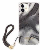 Guess GUHCP12SKSMAGR iPhone 12 mini 5.4 pilkas kietas dėklas Marble kolekcija