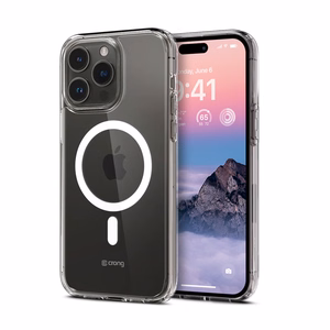 Crong Clear MAG Cover dėklas, skirtas iPhone 14 Pro Max, suderinamas su MagSafe, skaidrus