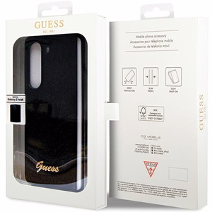 Guess Glitter Script dėklas telefonui Samsung Galaxy Z Fold 5 - juodas