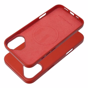 Dėklas Leather Mag Cover (MagSafe) skirtas iPhone 16 Plus raudonas