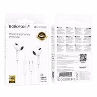 Borofone ausinės BM100 Max Fuente su mikrofonu Type C (DAC) baltos