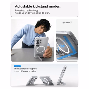 Spigen Ultra Hybrid S Mag MagSafe dėklas skirtas Samsung Galaxy S26 Ultra - skaidrus ir baltas