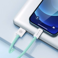 Blavec Kabelis Candy pynėtas - USB to Lightning - 2,4A 2 metres Apple CarPlay (CCA-UL24GN20) žalias
