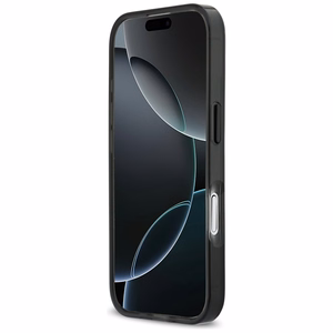 BMW M IML metaliniais mygtukais trispalvių linijų magnetinis dėklas telefonui iPhone 17 - juodas