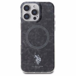 US Polo IML Ring MagSafe dėklas iPhone 16 Pro - Juodas