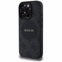 Guess 4G Circle Classic Logo Magnetinis dėklas telefonui iPhone 16 Pro Max - juodas