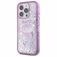 Hello Kitty Liquid Glitter 50 metų jubiliejaus vakarėlio dėklas telefonui iPhone 16 Pro Max - violetinis