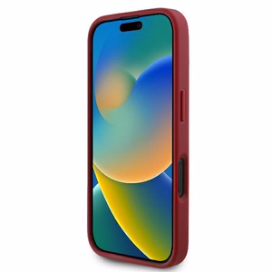 Karl Lagerfeld Diagonal Quilted Script Dėklas telefonui iPhone 16 - raudonas