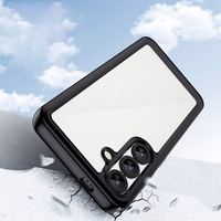 Kosmoso dėklas Samsung Galaxy S25 Edge su lanksčiu rėmu - juodas