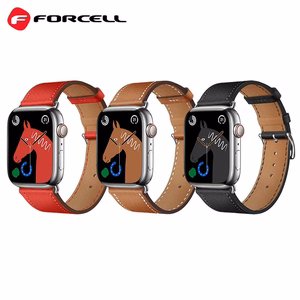 FORCELL F-DESIGN FA20 ekologiškos odos dirželis APPLE laikrodžiui 42 / 44 / 45 / 49 mm raudonas