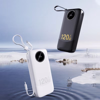 Dudao K13Pro 20000mAh išorinė baterija su įmontuotu kabeliu - juoda