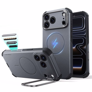 ESR Cyber Tough MagSafe dėklas su stovu iPhone 18 Pro Max / 17 Pro Max, pilkas