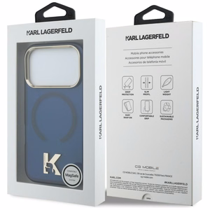Karl Lagerfeld IML K Head Logo MagSafe Dėklas for iPhone 17 Pro - mėlynas