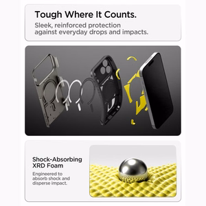 Spigen Tough Armor T MagSafe dėklas, skirtas iPhone 17 Pro Max / 18 Pro Max, grafito spalvos