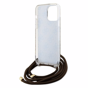 Guess Crossbody Cord 4G Print dėklas telefonui iPhone 15 Pro Max - rudas