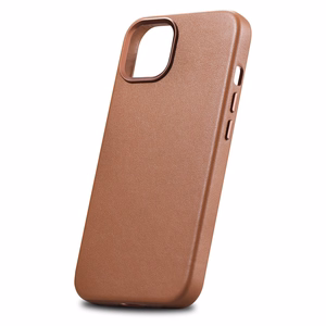 iCarer Dėklas Odinis viršelis iPhone 14 Plus rudas (suderinamas su MagSafe)