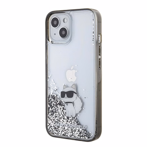 Karl Lagerfeld Liquid Glitter Choupette dėklas telefonui iPhone 15 - skaidrus